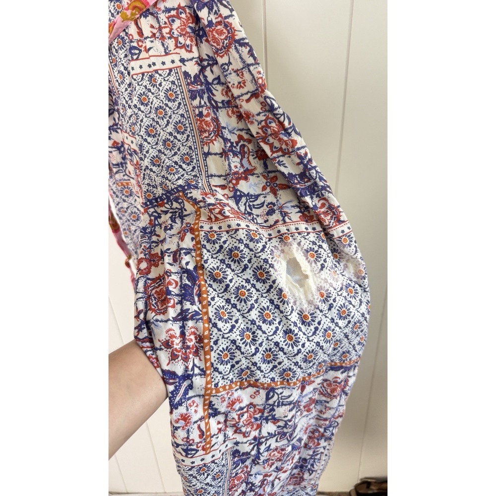 Anthropologie LET ME BE Patchwork Printed Overalls Size Small FLAW - Picture 8 of 10